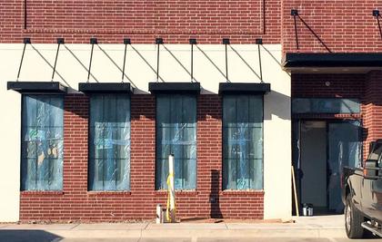 Custom commercial awning installation
